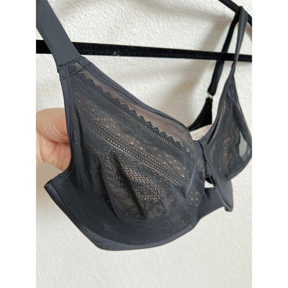 NWT Spanx Low Profile Illusion Lace Minimizer Bra Size 34G Black Champagne - Picture 2 of 11